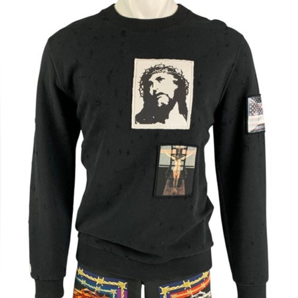 Givenchy Jesus Patchwork Cotton Oversized Sweatsh… - image 1